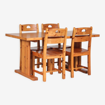 1970s Pine dining set from Sweden