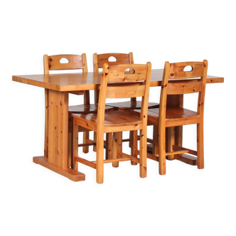 1970s Pine dining set from Sweden