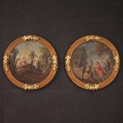 Round painting from the first half of the 19th century, the healing of the centurion's servant