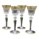 ST LOUIS Excellence - 4 large gold cut crystal wine glasses - H 22.4