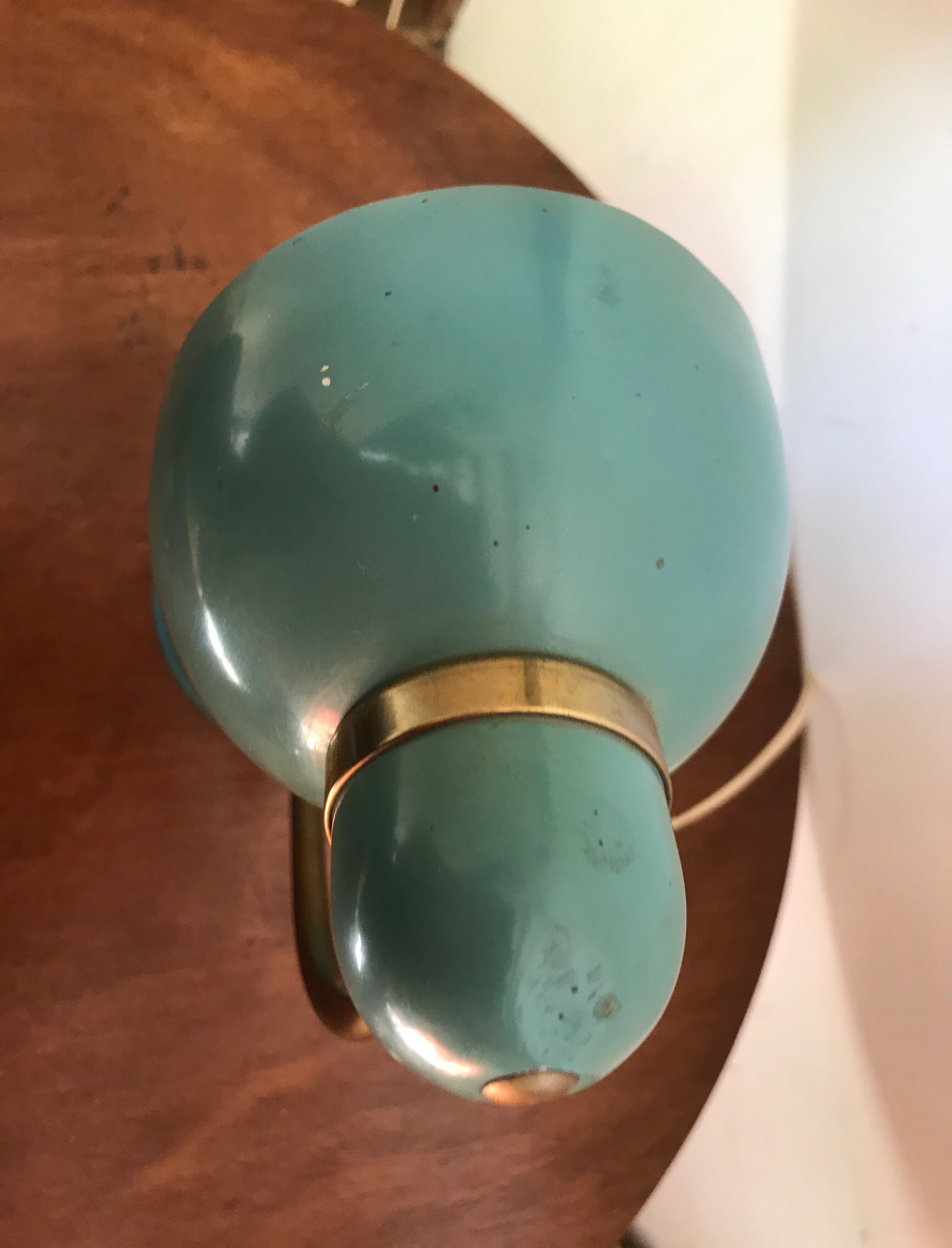 Vintage khaki green metal lamp