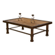 Table basse brutaliste bois et fer forgé 1960’s