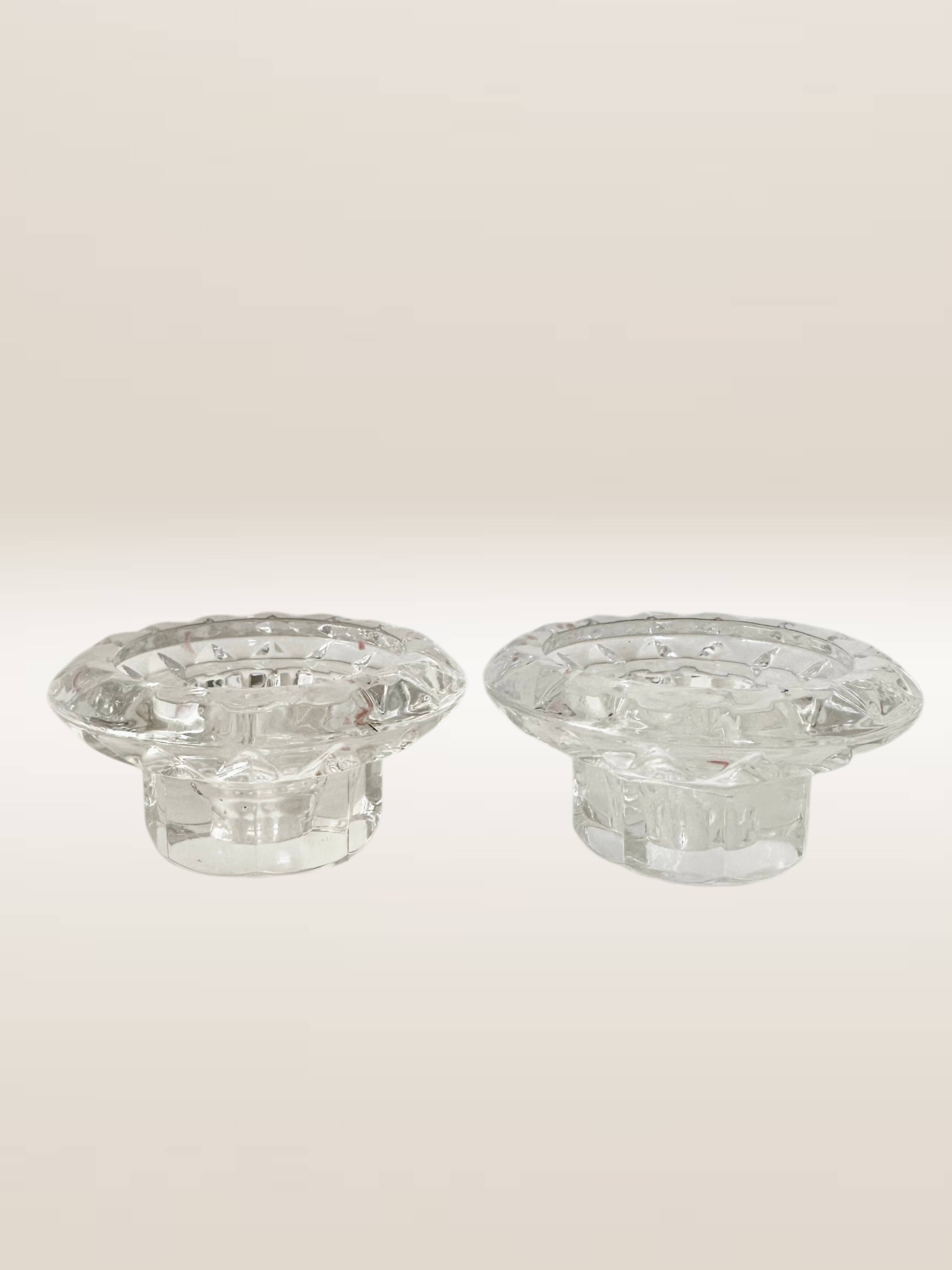Pair of glass candlesticks