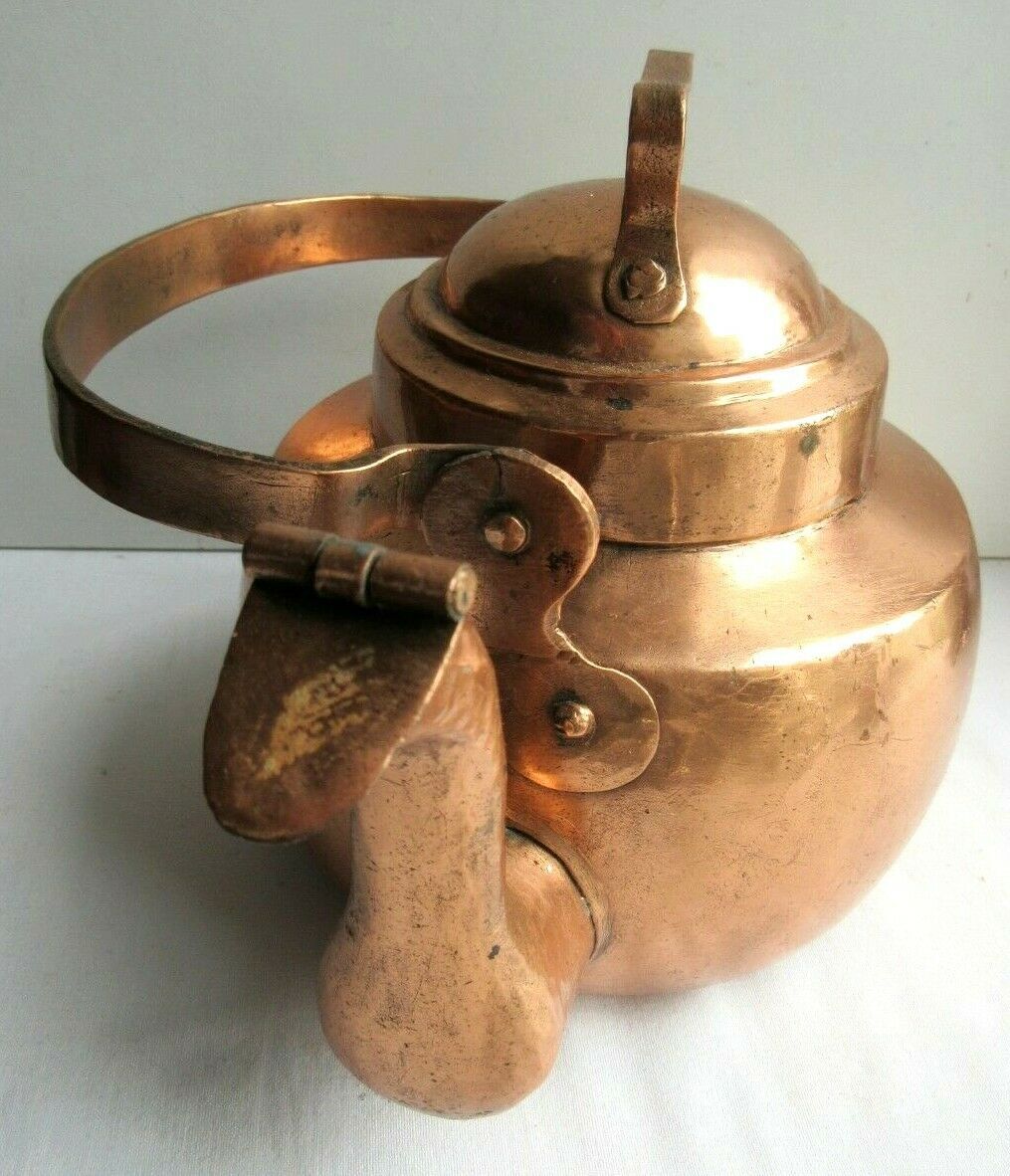 Old copper kettle, stamped, Art Deco 1930