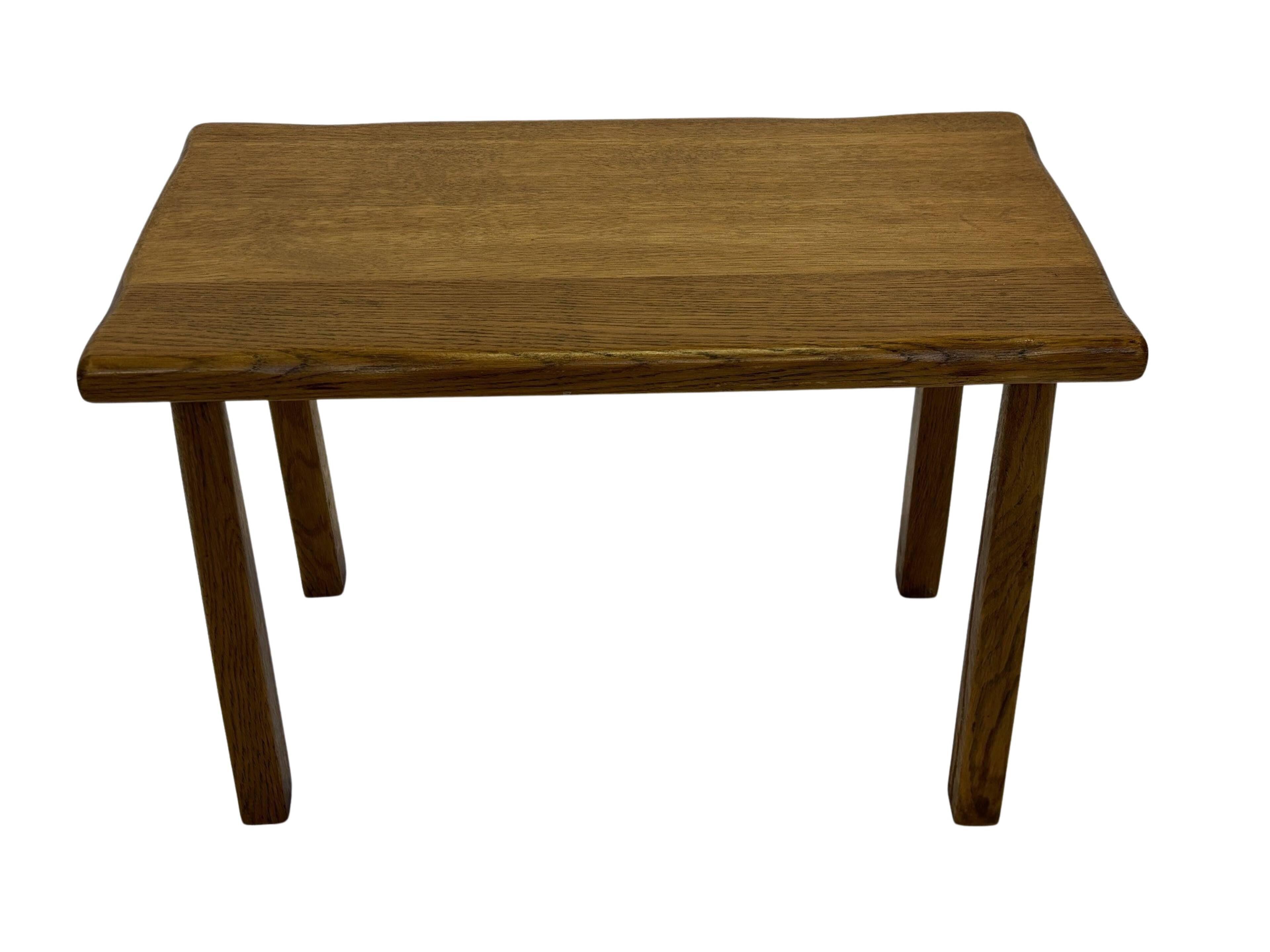 Vintage Set of 3 brutalist oak side or nesting tables 1970s