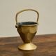 Art Deco brass waste bin with handle, early 20th century