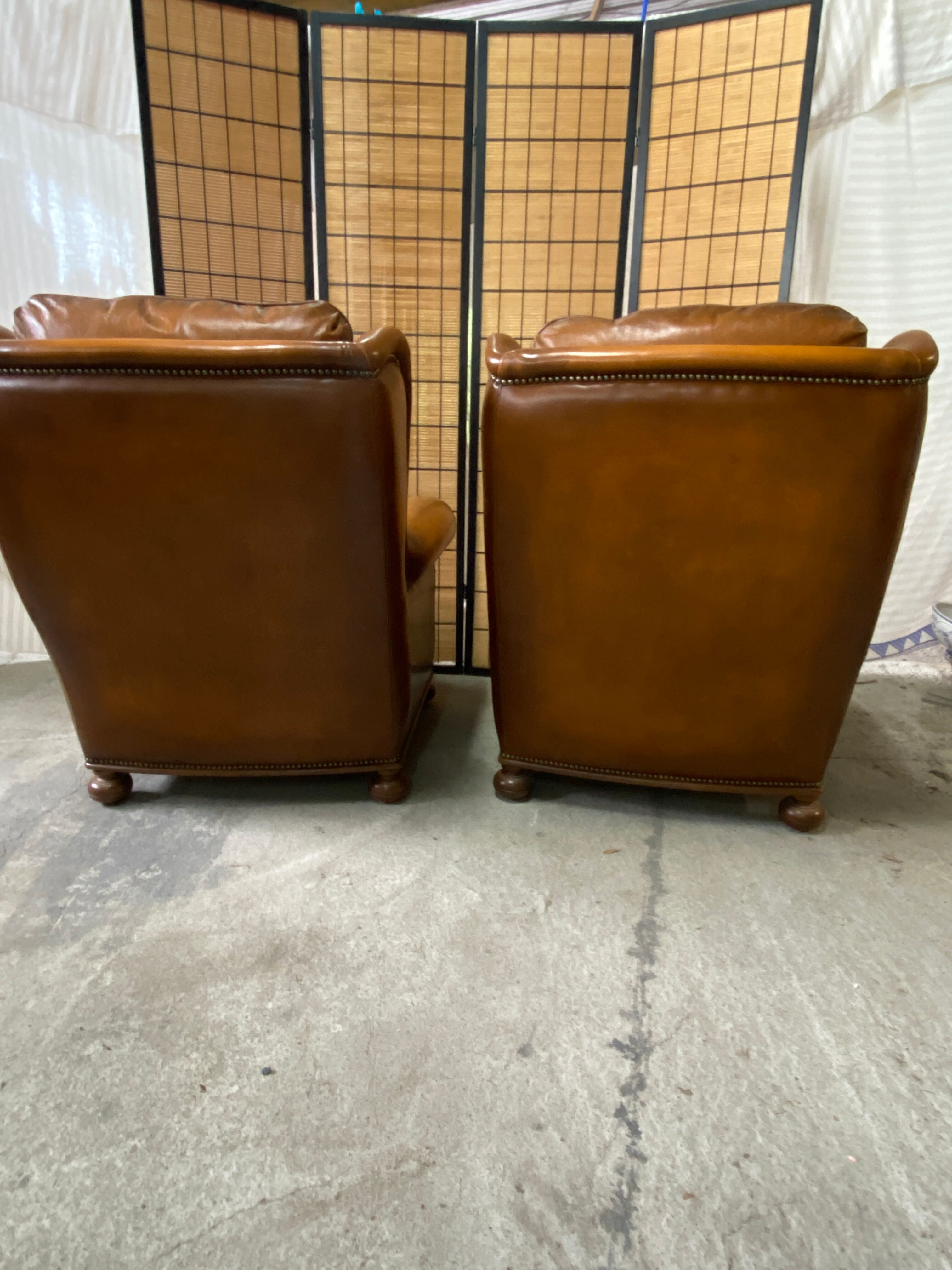 Pair of club armchairs