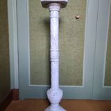Colonne octogonale en marbre blanc h95cm l+l20cm