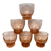 Set of 6 vintage Luminarc pink star glasses