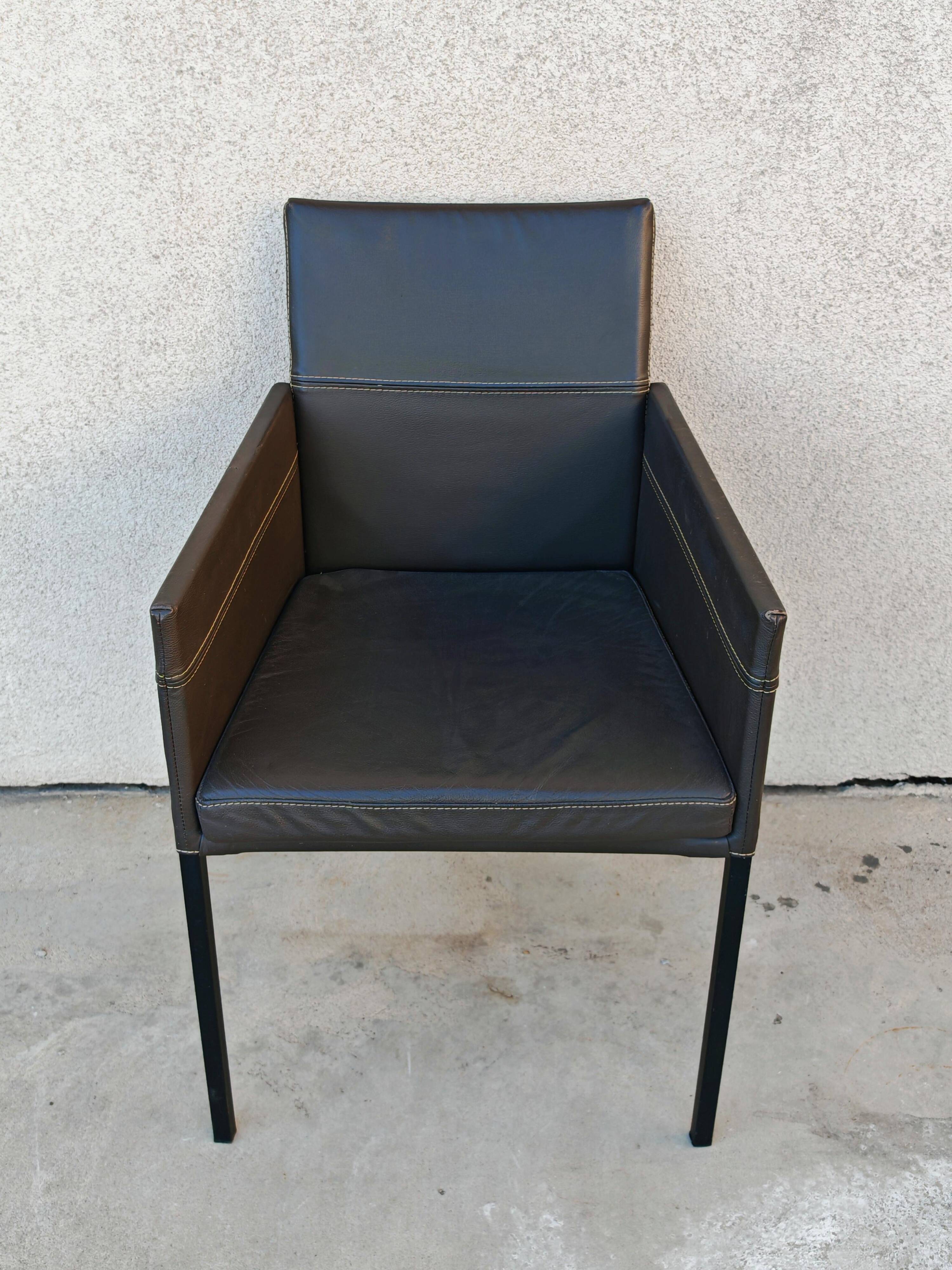 Pair of leather armchairs Texas by Karl Friedrich Förster for KFF