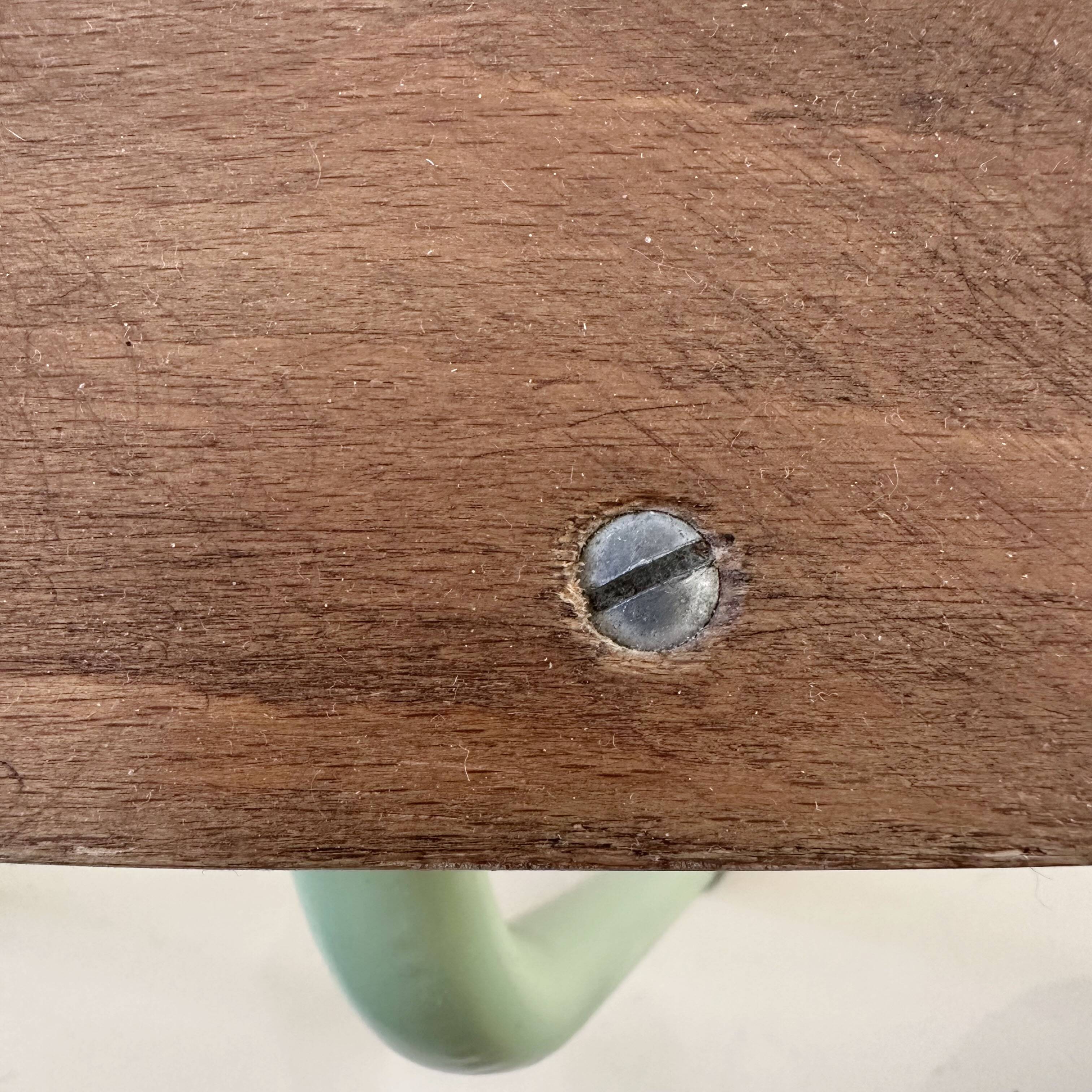 Vintage Beilrode (Germany) kindergarten chair | Almond green metal