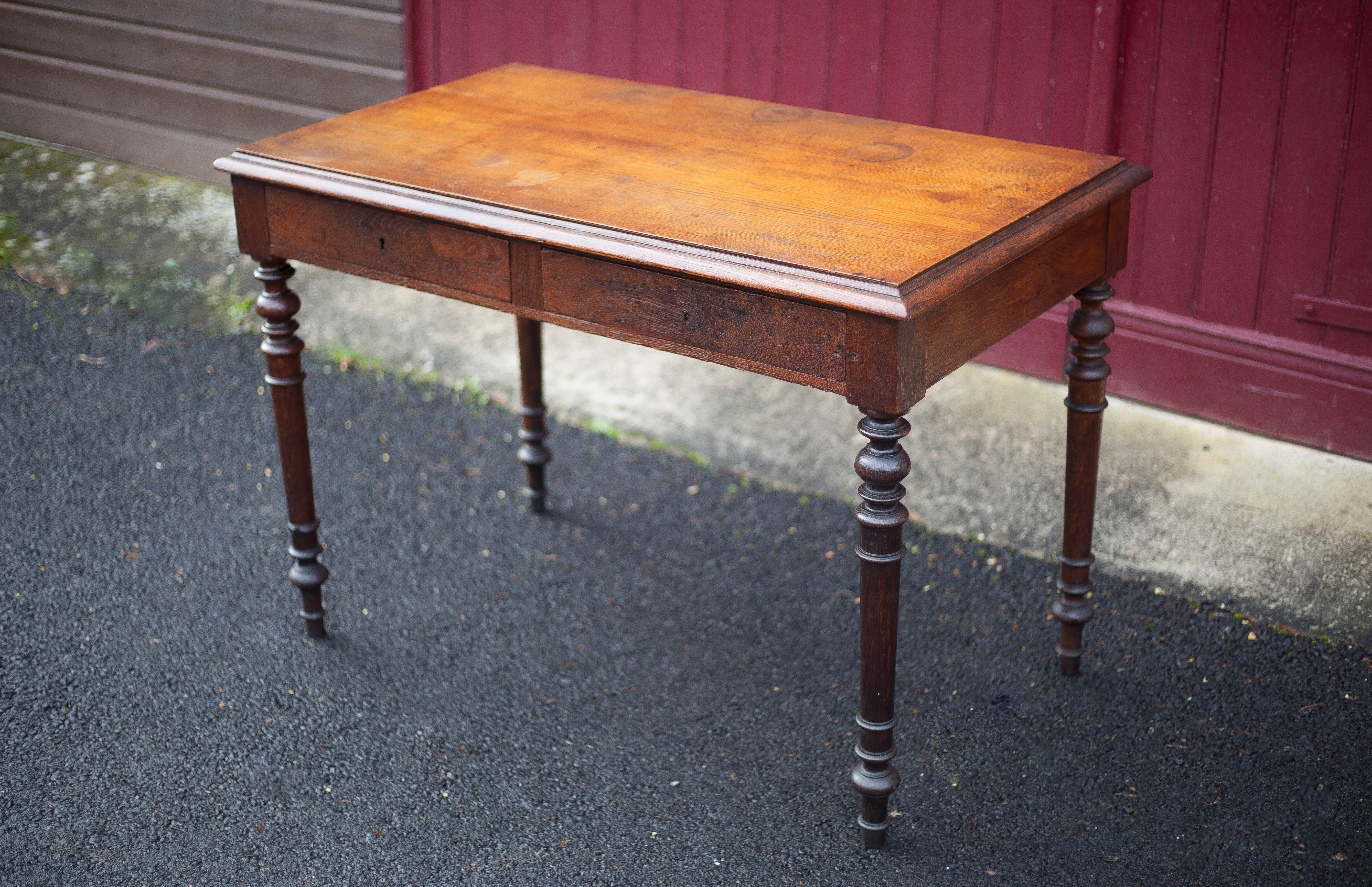 Table or desk Louis Philippe with two drawers