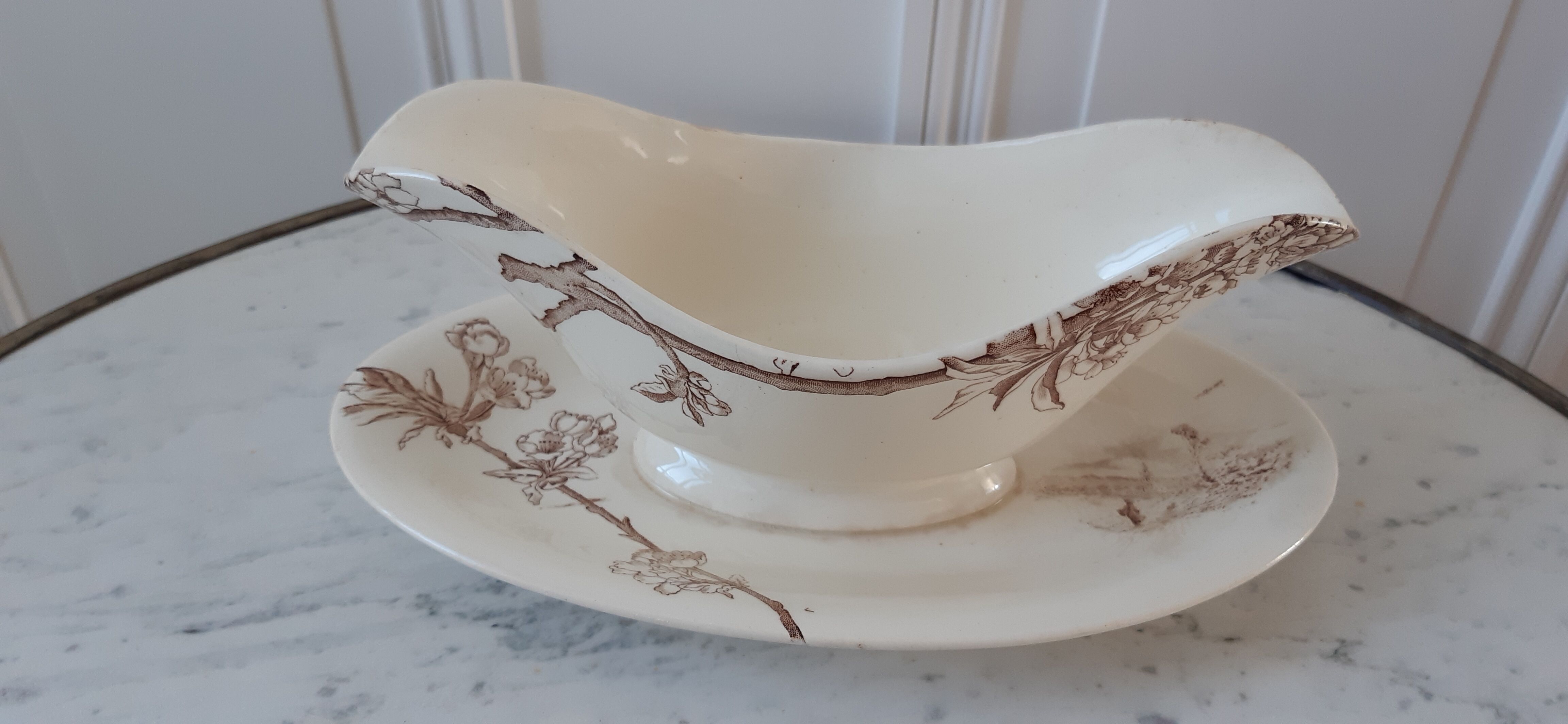 Saucière Creil and Montereau Terre de Fer XIXth century