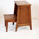 Retractable step stool in solid wood art deco