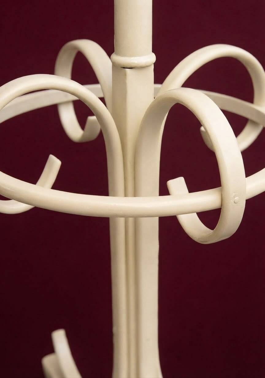 Vintage Cream Curved Wood Thonet Coat Rack