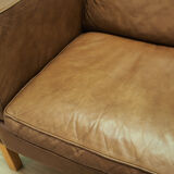Sofa in brown leather, Danish design, 60's, designer: Mogensen Koch