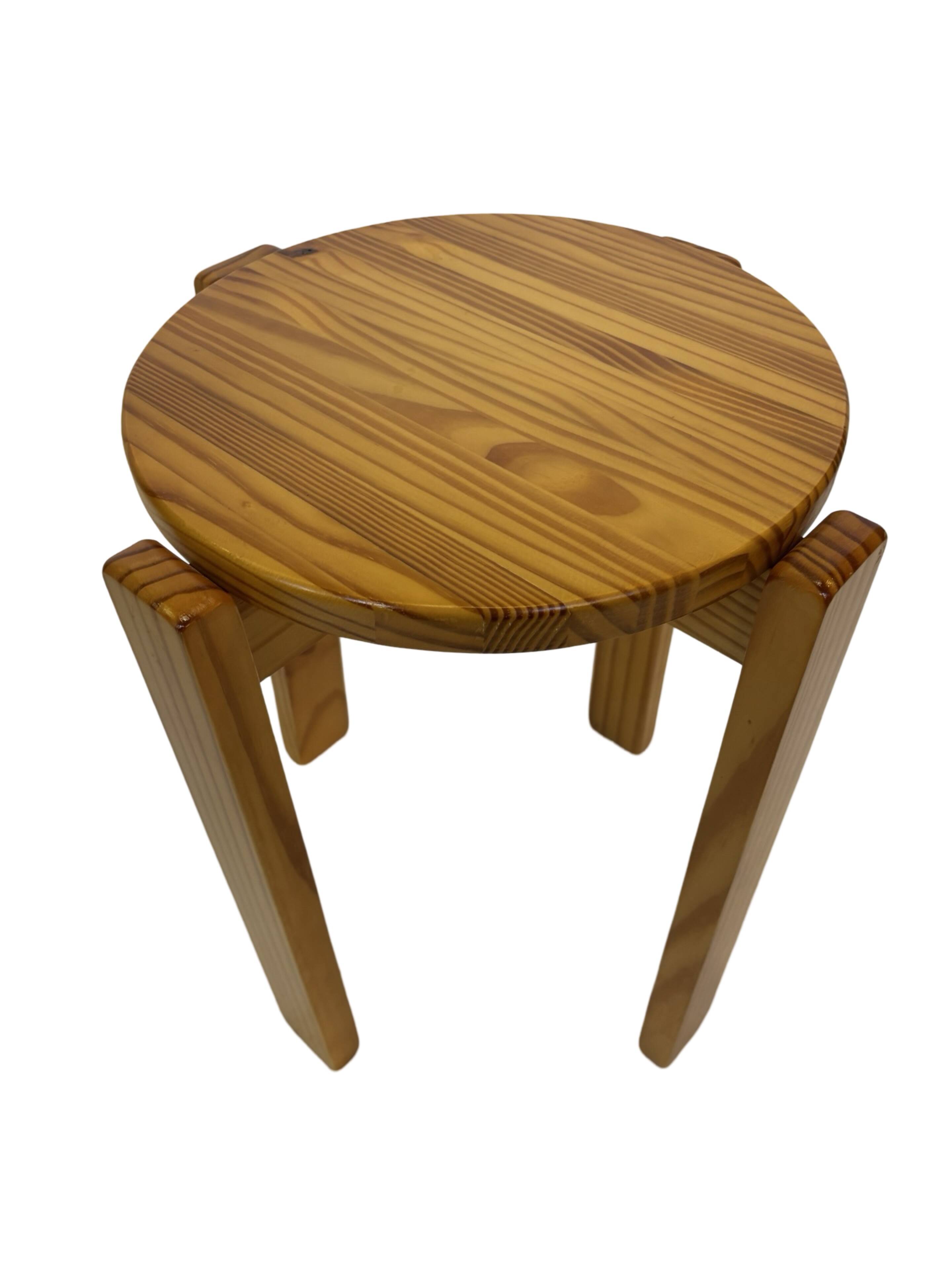 Mid century pinewood stool, minimalistic design 1960s