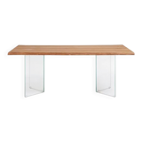 Oak table top with tempered glass legs – in perfect condition.