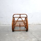 Vintage rattan pretzel armchair