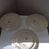 3 Grandes Assiettes Terre de Fer Rhodes Longwy XIX