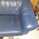 Blue leather sofa