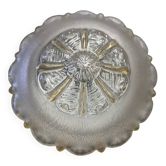 Lampe murale de plafond ø 21 cm en verre dépoli et ambre moulé des années 1960