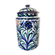 Pot couvert oriental décor fleurs oiseaux