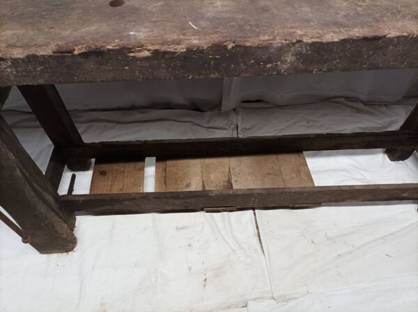 Ancien établi en bois vintage