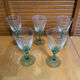 Série 5 verres à pied luminarc verre transparent & vert émeraude vinta