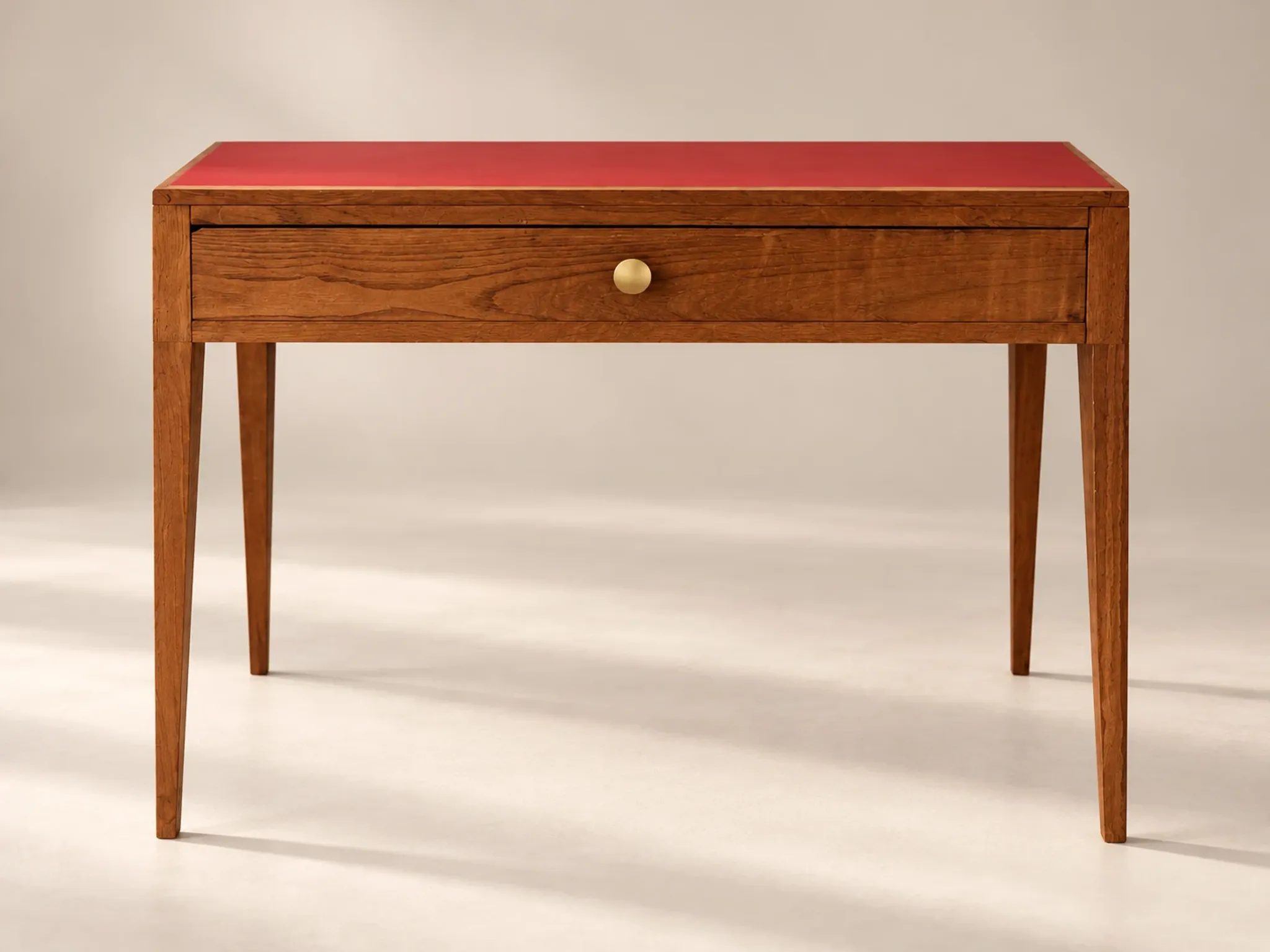 Small vintage desk from the 50s-60s – Wood and red top