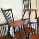 Lot of 8 Scandinavian chairs feet compass stamped Hiller