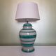 Scratched ceramic lamp green Gérard Danton for Roche Bobois