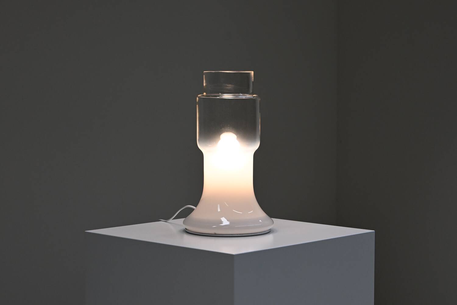 Glass Italian table lamp, 1970s Italy.