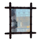 Vintage mirror bamboo frame 49 x 42 cm