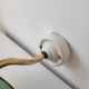 Swan neck wall light in enameled sheet metal