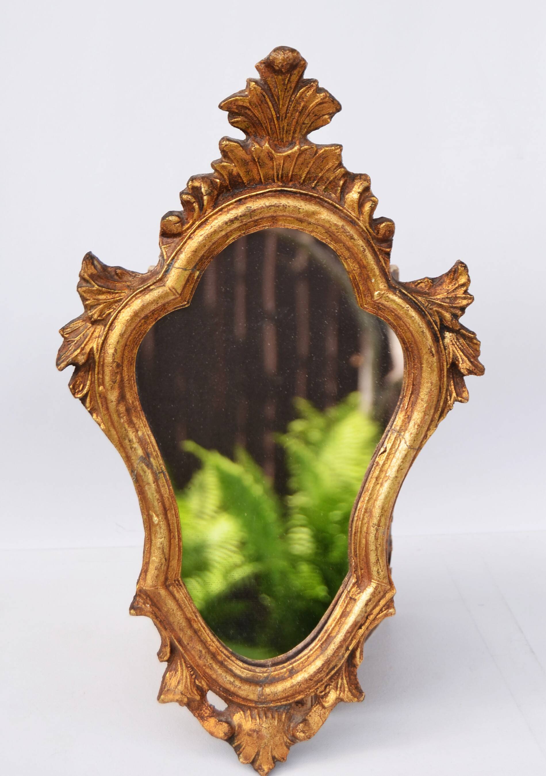 Antique Gilded Wood Mirror a Fronton Baroque Style
