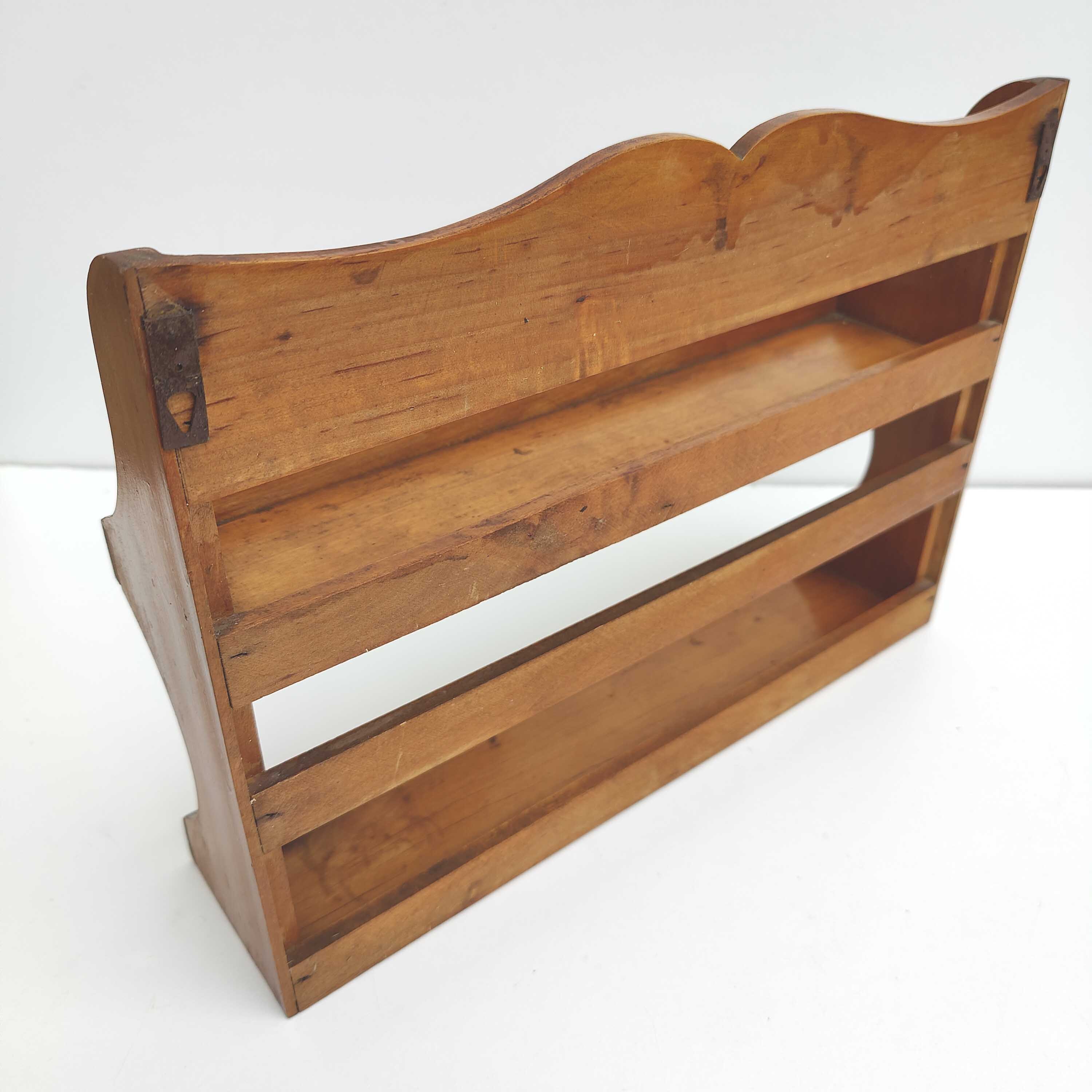 Wooden wall shelf for spices
