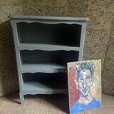 Bibus beech bookcase renovated in gray