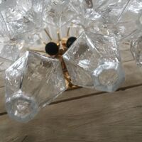 A pair of 2 Murano Glass "poliedri " wall sconce with a gold by SimoEng