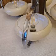 1950 Vintage Lustre Ceiling Light with 4 Opaline Shades