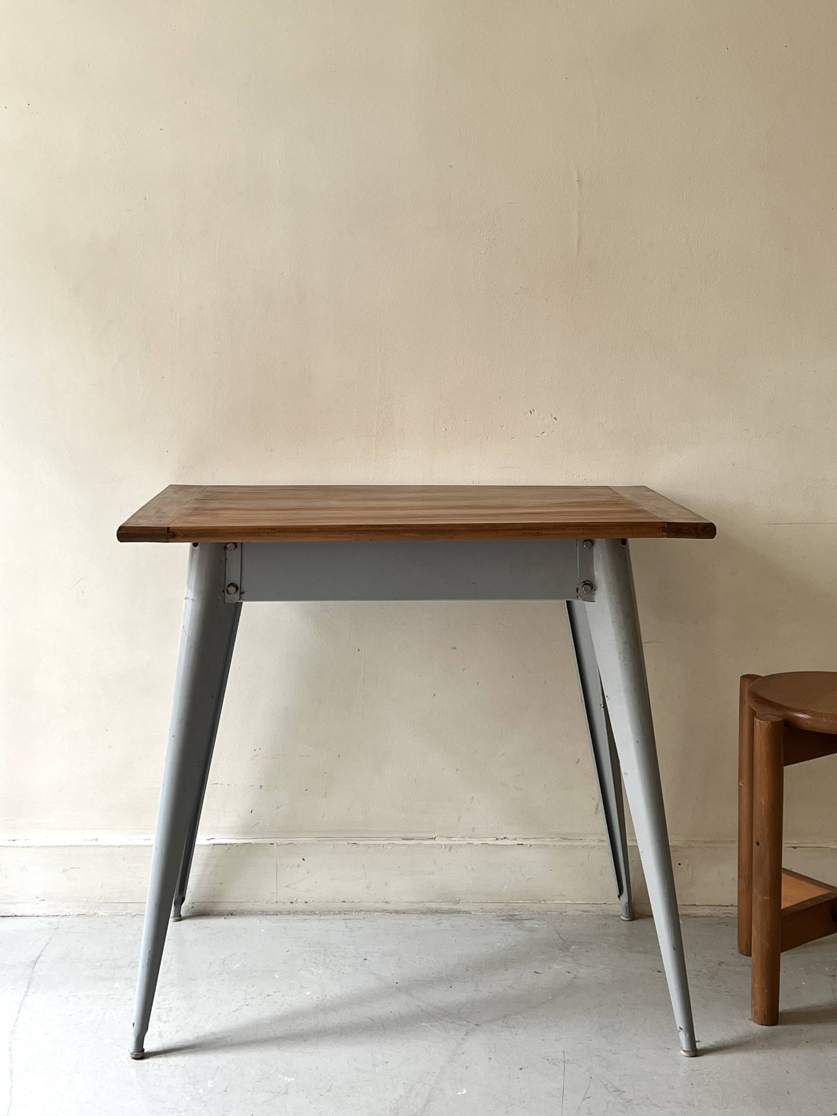 Dining table / desk dlg Tolix 55 in metal and wood, 1950s design