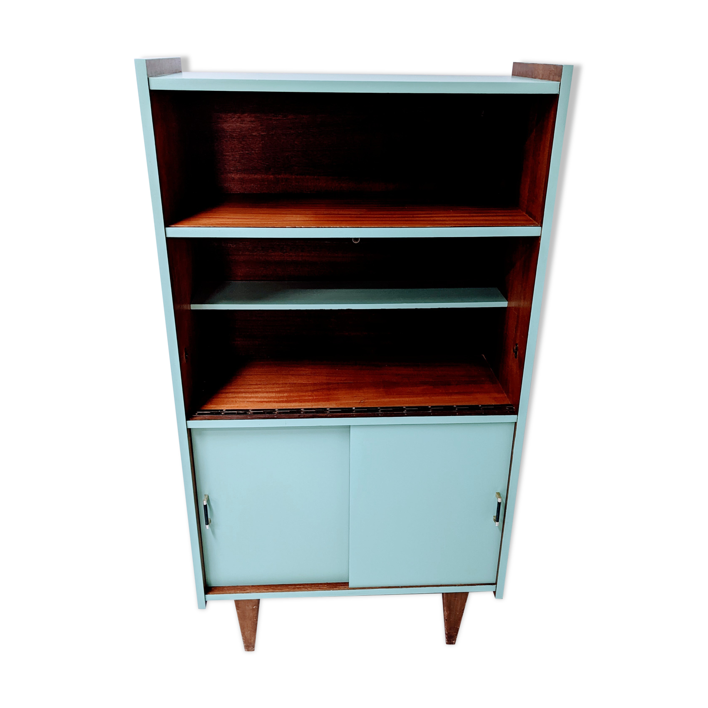 Vintage wooden bookcase, cupboard