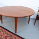 Table basse vintage Wikkelso en teck, années 60-70.