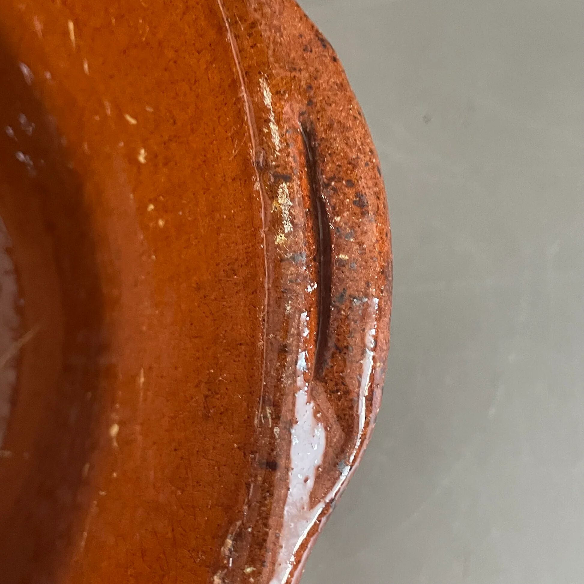 Large glazed terracotta kitchen bowl - 1110
