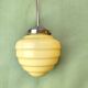 Art Deco cream opaline beehive glass hanging lamp