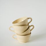 Set of 4 Badonviller coffee cups, Cream, 1960