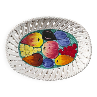 "Intrecciata" vintage fruit dish - Italian ceramic