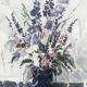 1983 Modern "Flowers & Shell" Swedish Floral Still Life Oil Painting, Framed