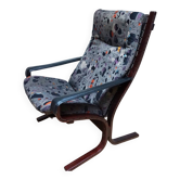 Chaise longue Siësta, Ingmar Relling pour Westnofa avec tapisserie de Joan Miró