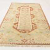 6x9 Terracotta & Cream Vintage Persian Rug, 199x290Cm